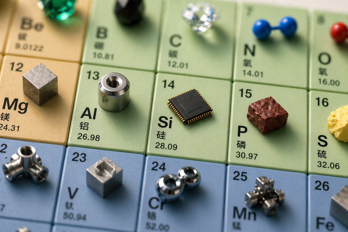 Three-Dimensional Periodic Table Macro Photography