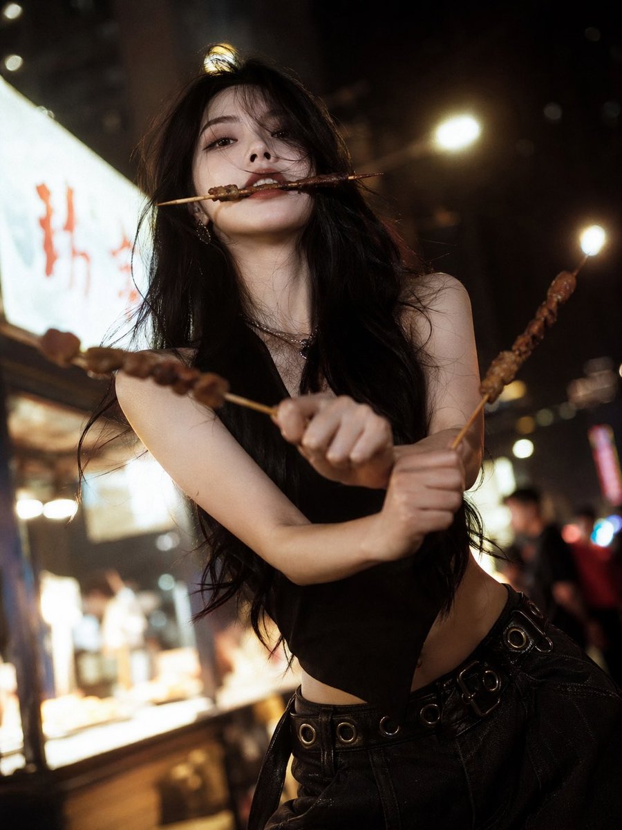 Cool Beauty Night Market BBQ Three-Skewer Style