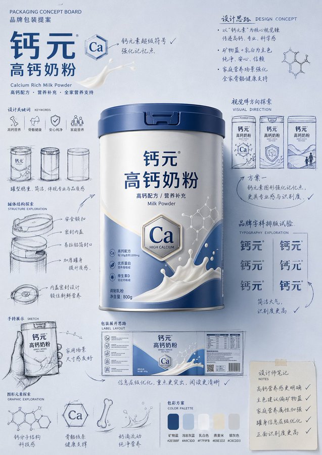 Hand-Drawn Sketch Packaging Proposal Design Poster