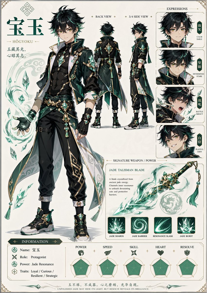 Hot-Blooded Young Hero Baoyu Character Design