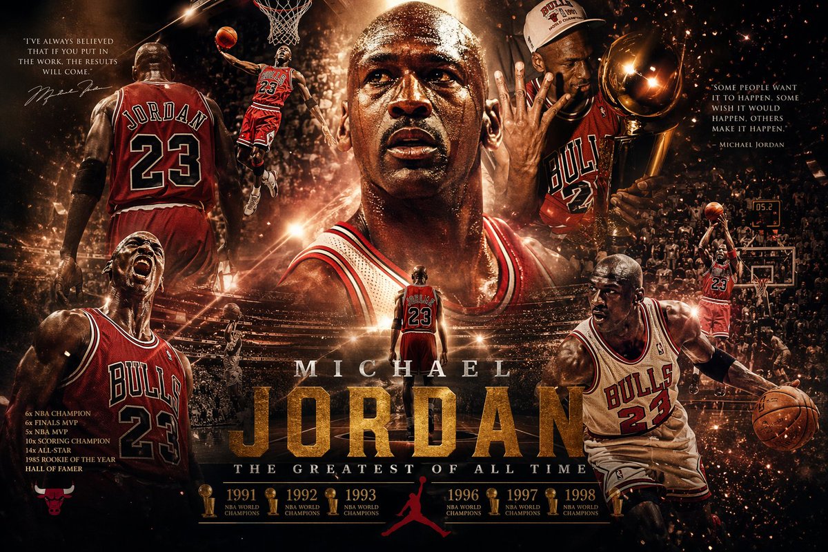 Epic Poster of Michael Jordan's Legendary Career